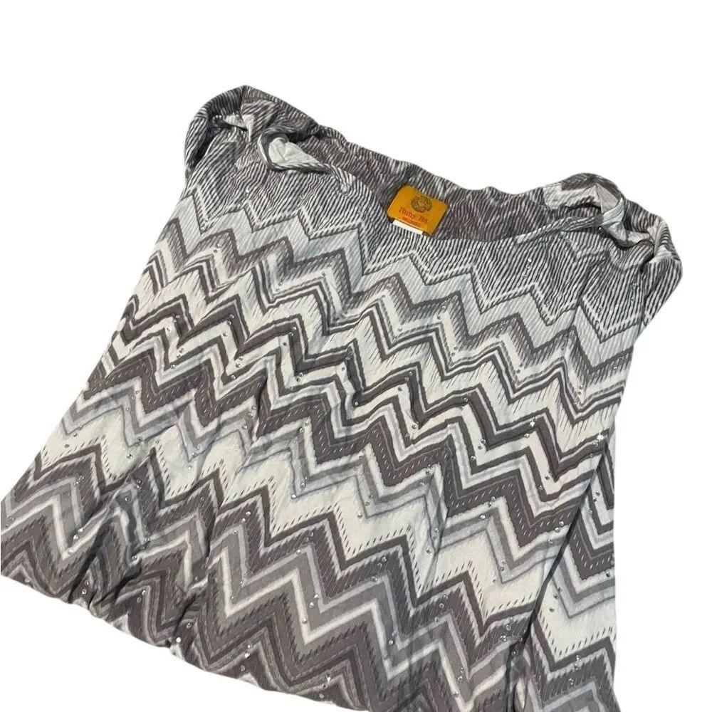 Ruby Rd. Chevron Print Gray Top - Picture 2 of 2